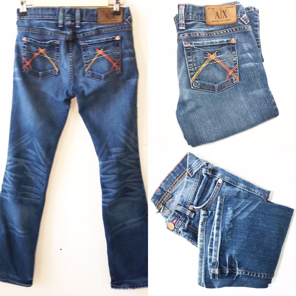 Armani Exchange Whisker Indigo Bootcut Jeans
